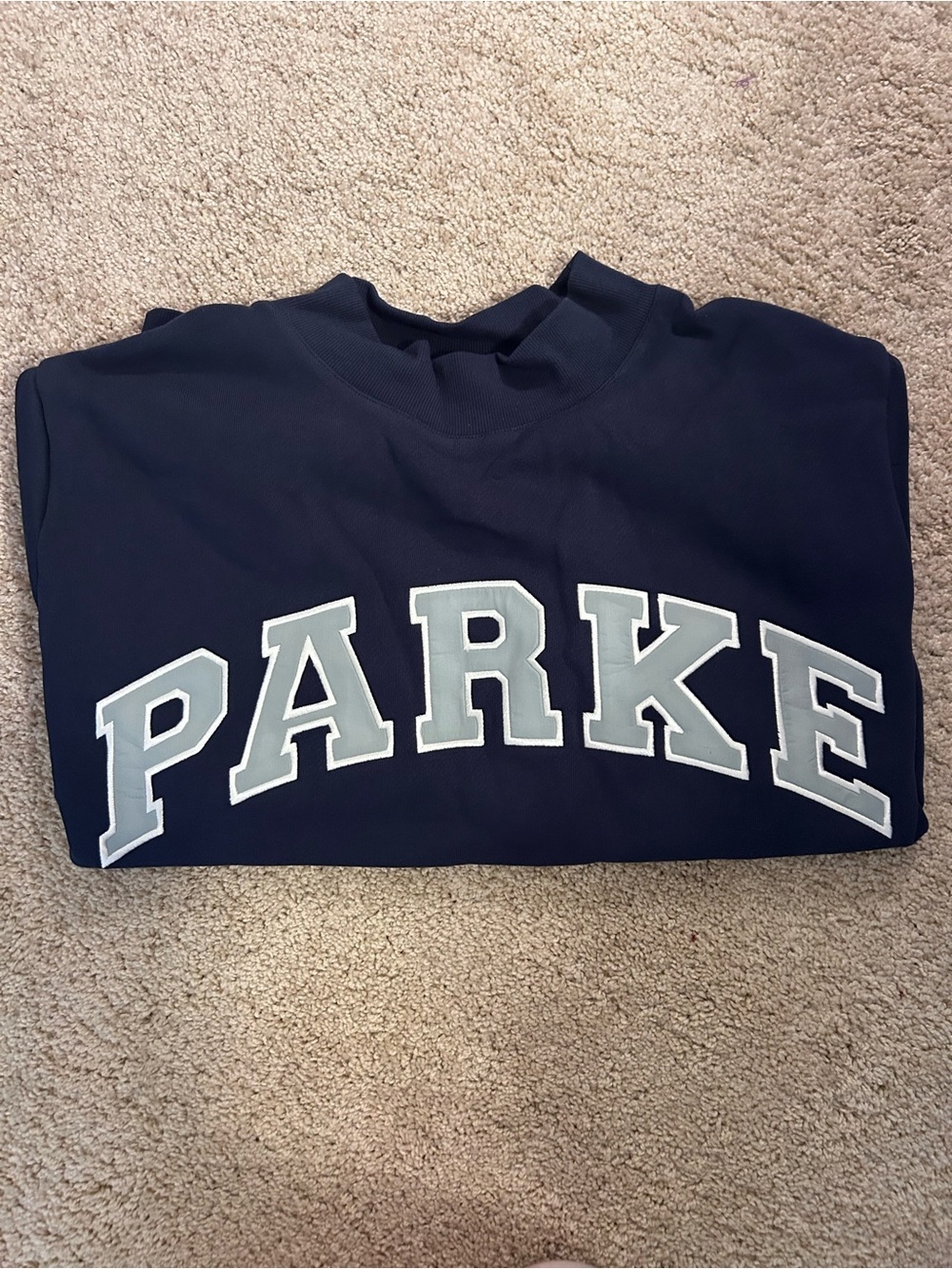 NWT PARKE 🏝️ SUMMERLAND DROP ☀️ Heritage Varsity Mockneck- Seabreeze- Size L/XL - Picture 7 of 14